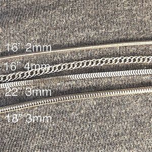 Vintage Sterling Silver Chains 16” 18” 22”